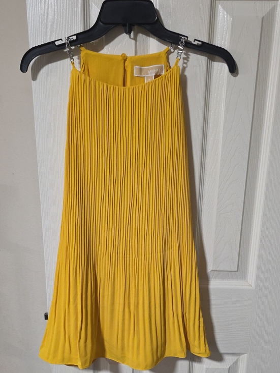 Michael Kors Dresses & Skirts - Michael Kors Mustard Yellow Pleated Blouse.  Ptp 21.5 Whimsical!